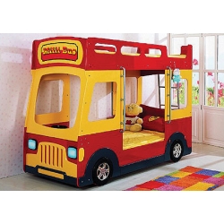 Двухярусная детская кровать-машина Milli Bus