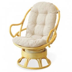 'Кресло-качалка вращающееся Classic Rattan с подушкой